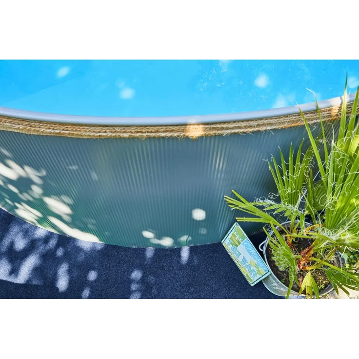 andiamo Kunstrasenteppich Field mit Noppen - Kunstrasen Outdoor zur Verwendung als Balkon Bodenbelag oder Poolteppich - witterungsbeständig rund 395 cm rund Blau – Bild 7