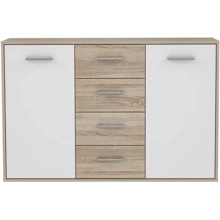 Forte ANTUZA Kommode B x H x T: 122,6 x 88,1 x 34,2, Holzwerkstoff, Eiche, Groß – Bild 4