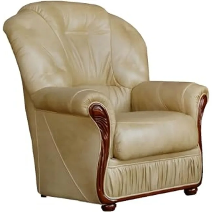 Vente-unique - Ledersessel - Büffelleder - Beige - DAPHNE