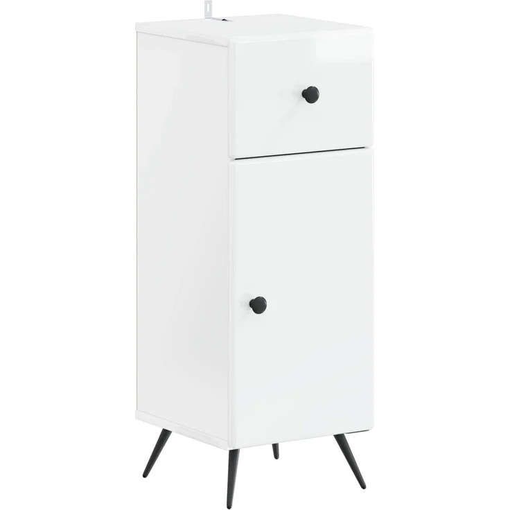 vidaXL 2-teiliges Badezimmer Schrank Set BREDA Hochglanz Weiß 3417724 – Bild 3