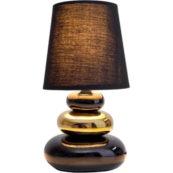 Tischlampe Wohnzimmer Tischleuchte Schlafzimmer Keramik Stoff Schwarz 3045358 – Bild 4