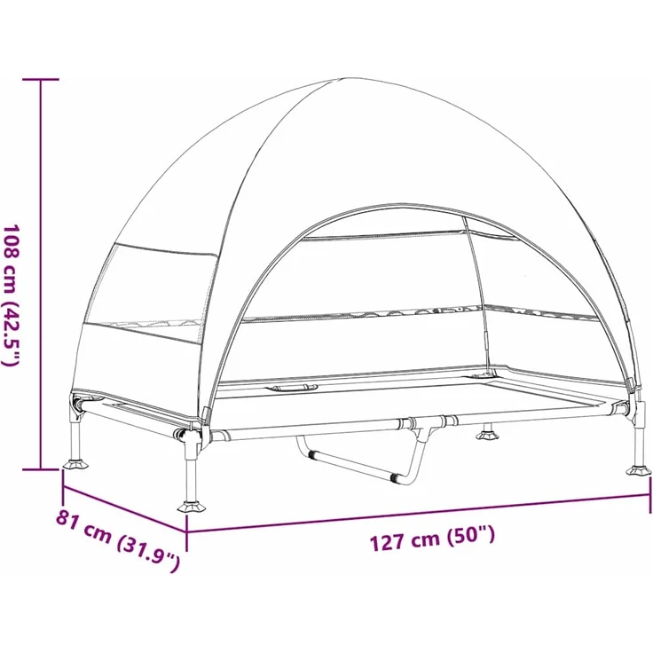 vidaXL Hochgelegtes Hundebett Hellgrau 127 x 81 x 108 cm 42008219 – Bild 10