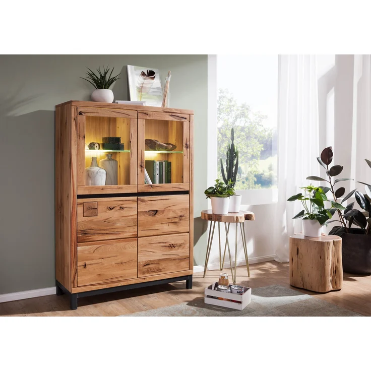 Vitrine Wildeiche 103x40x148 natur geölt VILLANDERS #102 – Bild 3