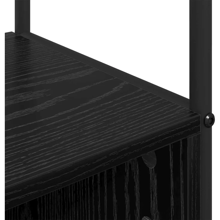 vidaXL Garderobenständer mit Schuhbank Schwarz Eichen-Optik 8012032 – Bild 7