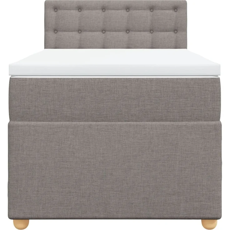 vidaXL Boxspringbett mit Matratze Taupe 90x200 cm Stoff 3288881 – Bild 6