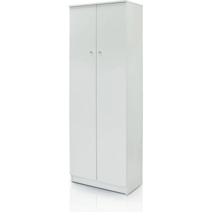 Dmora - Multifunktionsschrank mit Zwei Türen, weiß, 62 x 34 x 183 cm – Bild 1