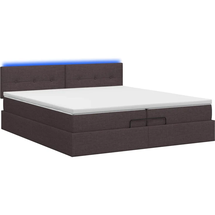 vidaXL Ottoman-Bett mit Matratze und LED Dunkelbraun 200 x 200 cm 3456936 – Bild 9