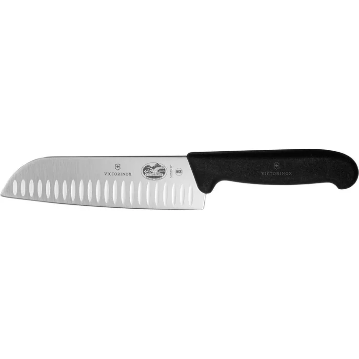 Victorinox Fibrox Santokumesser Kullenschliff 17cm schwarz