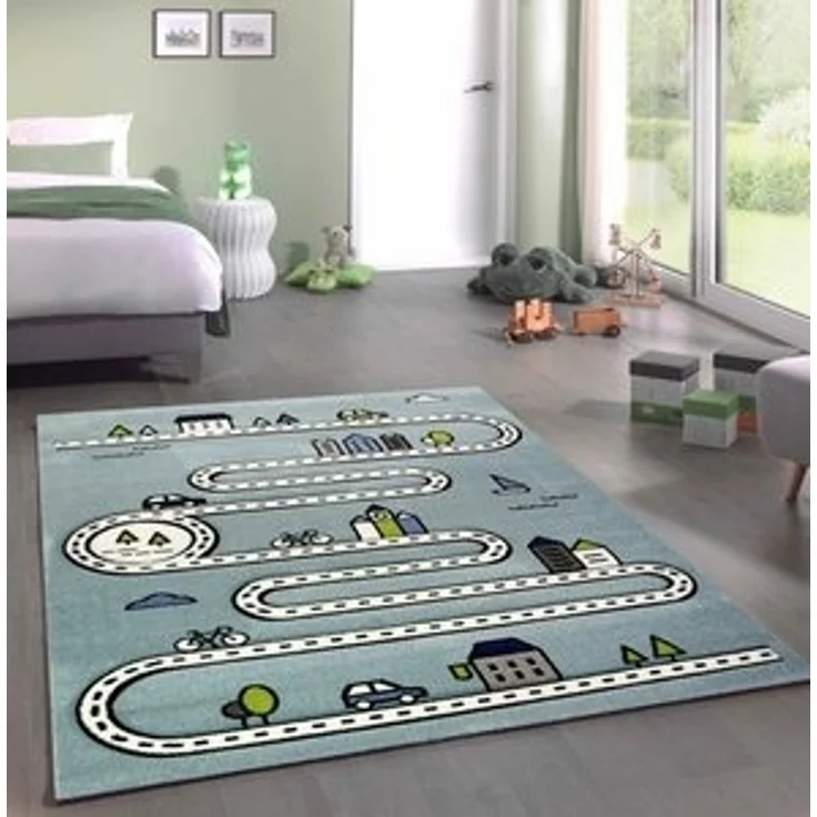 Carpetia Kinderteppich Teppich Kinderzimmer Kinderteppich Straßenteppich blau, rechteckig, Höhe: 15 mm – Bild 6