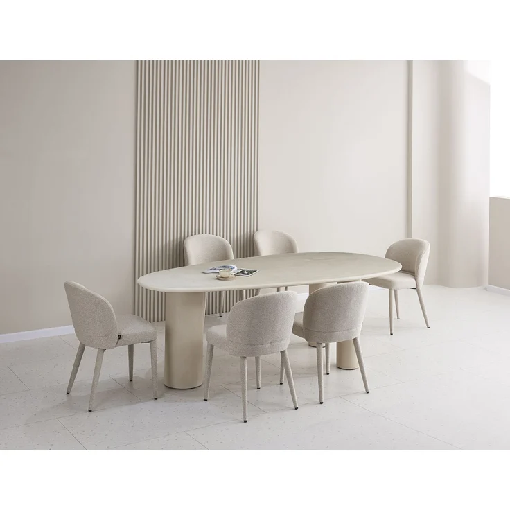 Selsey ‘Innations’ Esstisch 230x120 cm, Greige, Mikro­zement-Optik – Bild 2