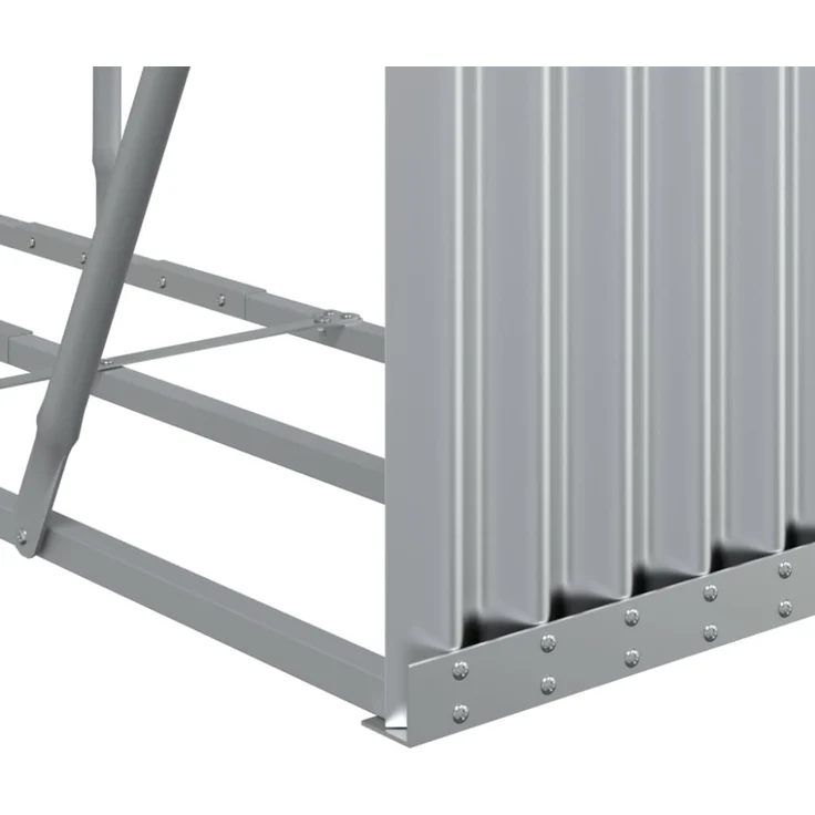 vidaXL Kaminholzunterstand Silbern 180x45x100 cm Verzinkter Stahl 364594 – Bild 6
