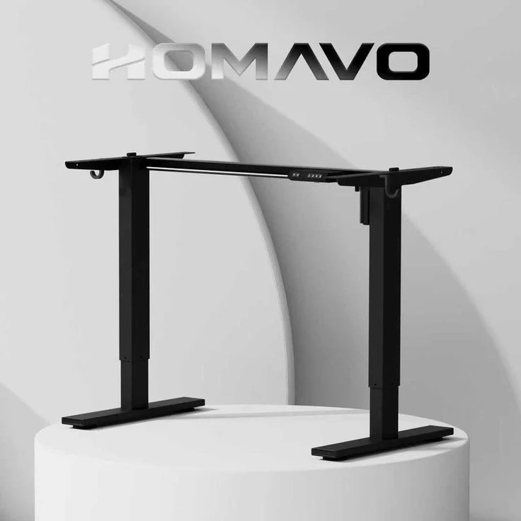 HOMAVO höhenverstellbares Tischgestell, geeignet für Tischplatten mit einer Breite von 50–70 cm, schwarz, Höhen-Speicherfunktion – Bild 8
