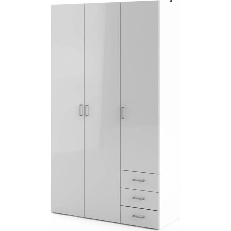 Kleiderschrank, Farbe Weiß 115,8 x 200,4 x 49,5 cm – Bild 1