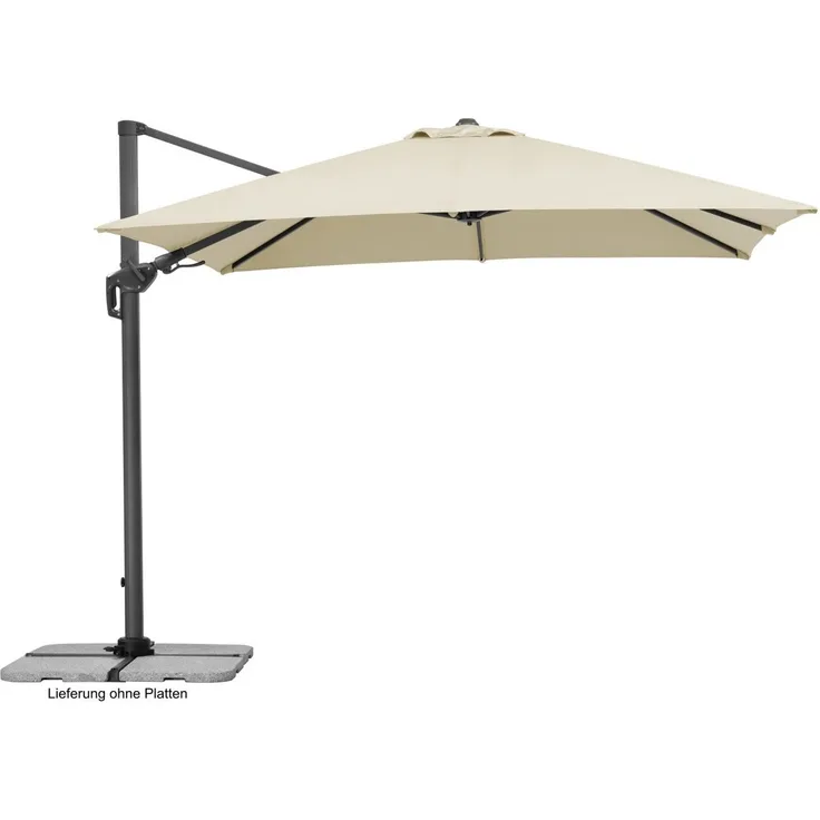 Schneider Schirme Ampelschirm, Rhodos Twist, Natur / Schwarz, 3x3 m