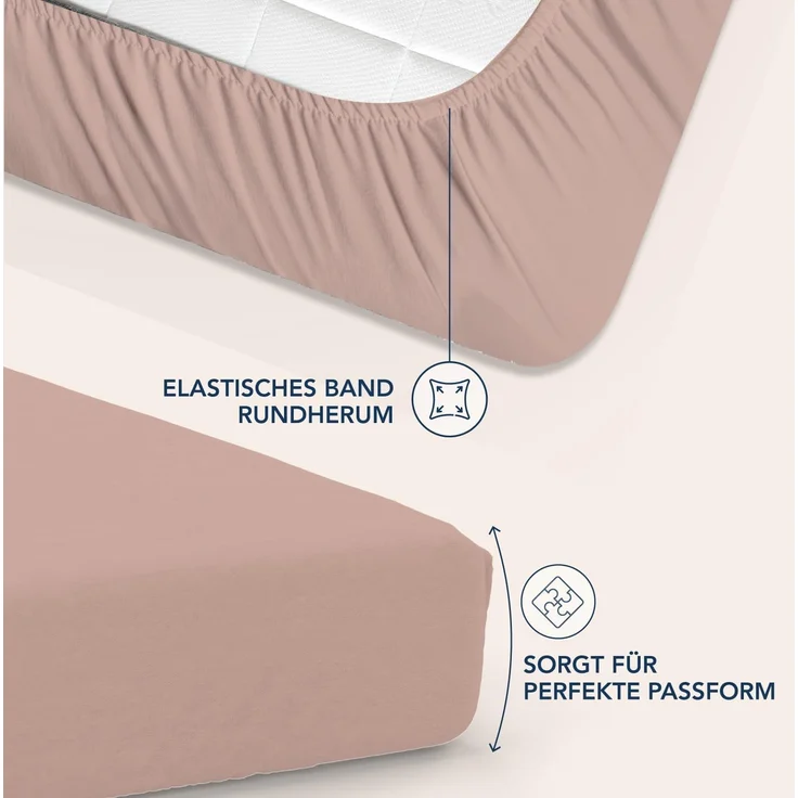 Dreamzie Spannbettlaken 100x200 cm - 35 cm Tiefe Tasche - 100% Mikrofaser Bettlaken - Hell-Pink, Schadstoffgeprüft(Oeko TEX), Bettlaken mit Gummizug – Bild 3