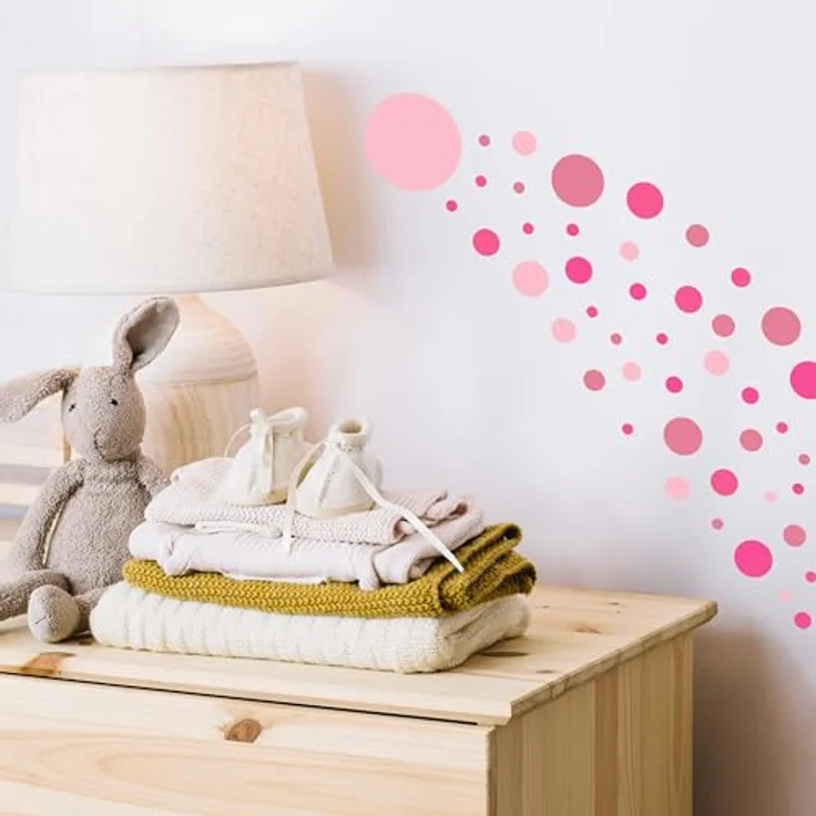 PUNALU Wandtattoo Kreis Set 176 Stück Wandtattoo Babyzimmer Kinderzimmer Kreisaufkleber, selbstklebend, rückstandslos abziehbar – Bild 7
