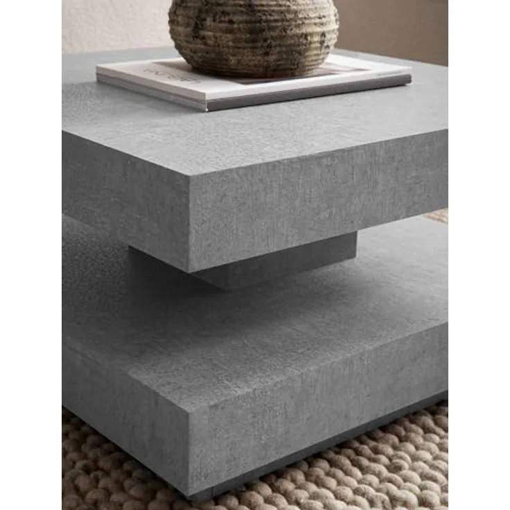 Livetastic Couchtisch, Grau, quadratisch aus Holzwerkstoff in Betonoptik, 60x34x60 cm, einfacher Aufbau – Bild 6
