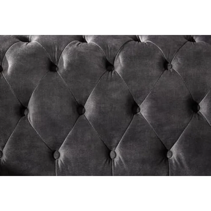 riess-ambiente 3-Sitzer CHESTERFIELD 205cm grau, Einzelartikel 1 Teile, Wohnzimmer · Sofa · Samt · Federkern – Bild 7