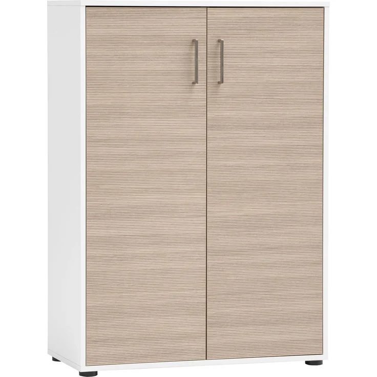 Schildmeyer Aktenschrank Metz 702090, weiß matt/Canello Eiche Dekor, 80 x 38,2 x 113,4 cm