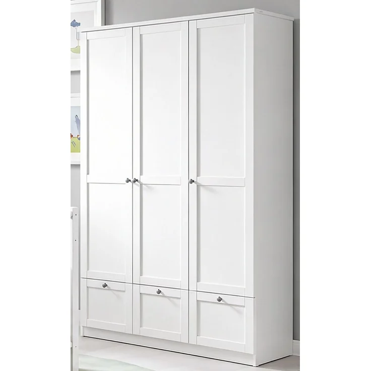 Babyzimmer-Set Kinderzimmer Babybett Wickelkommode Kleiderschrank+Schub. 135 cm Weiß – Bild 4