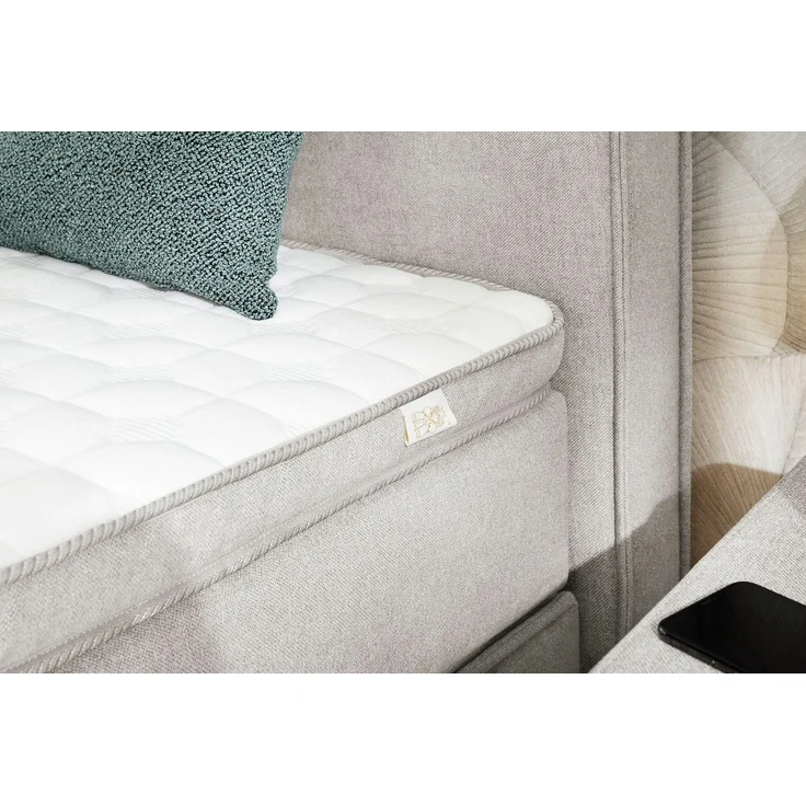 Jockenhöfer 'Capello' Boxspringbett, 180x200 cm, Flachgewebe Greige – Bild 3