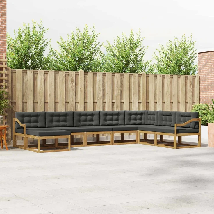 vidaXL Outdoor-Sofagarnitur 8 stk. 8-Sitzer Weiß und Anthrazit 3386881 – Bild 1