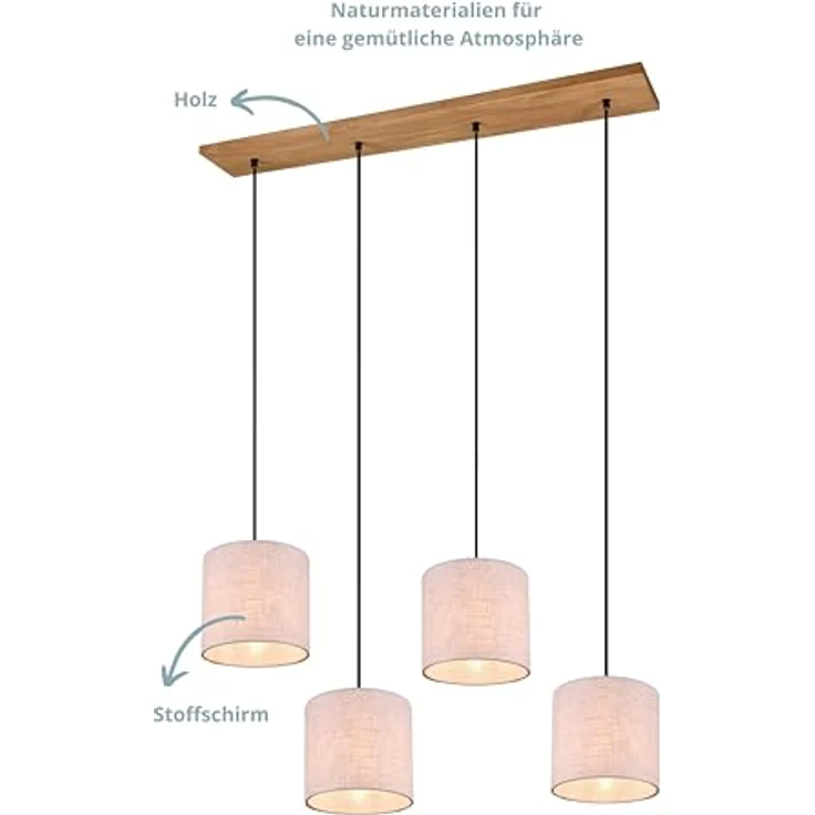 lightling Pendelleuchte Emil, ohne Leuchtmittel, abhängig vom Leuchtmittel, moderne Pendellampe mit Stoffschirmen – Bild 5