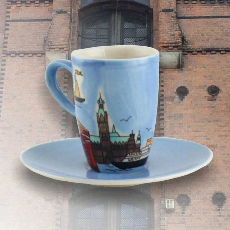 Mila Espressotasse Mila Keramik Espresso-Tasse mit Untere Motiv Hamburg, Keramik – Bild 3