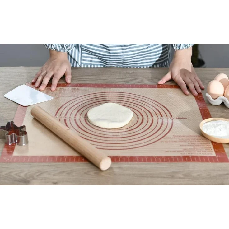 SUPER KITCHEN Buchenholz Nudelholz Teigroller Fondant Pizza Cookie 30 x 3 cm – Bild 2