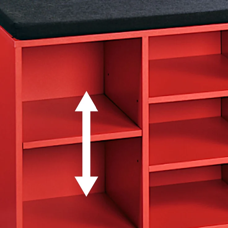 KESPER Schuhschrank / Sitzbank 15983-13 in rot mit Sitzkissen / Flurregal – Bild 3