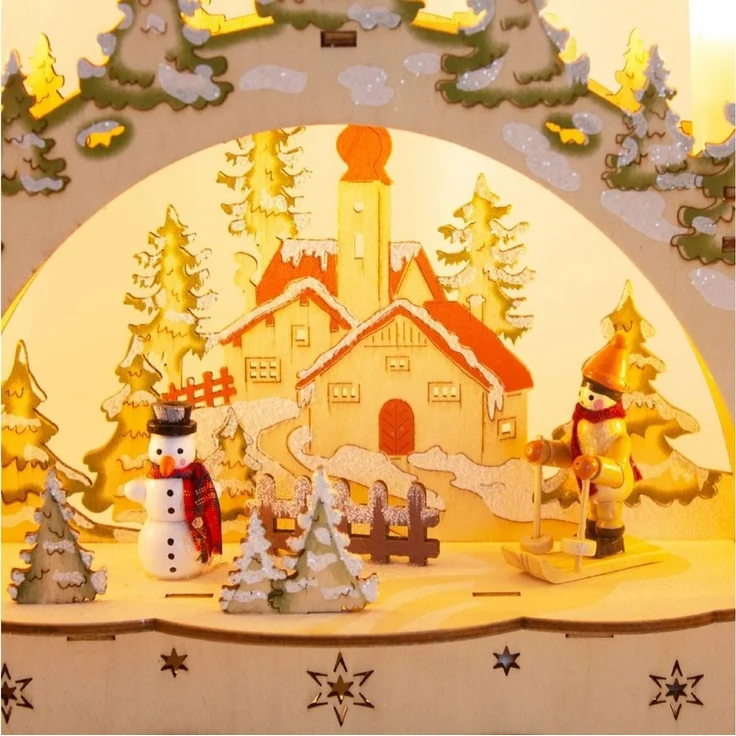 ToCi LED Schwibbogen LED-Kerzenbogen Schwibbogen mit 5 LED-Kerzen Weihnachts-Dekoration – Bild 4