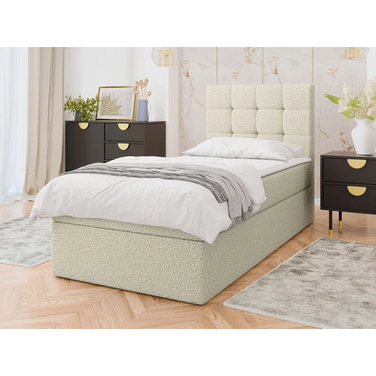 Boxspringbett Gazel Single Boucle (Farbe: Lambi 08, Größe: 90 x 200) – Bild 2