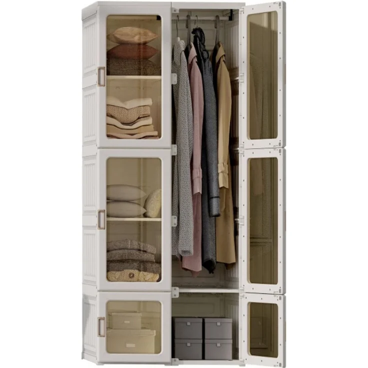 Dripex Kleiderschrank Faltbarer Schrank, Mehrzweckschrank, mit magnetische Türen Einfache Montage, faltbar – Bild 1