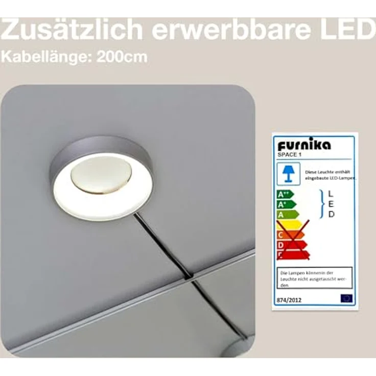 K-Möbel Hängevitrine, Sonoma Eiche, Rechteckig, Glas, 2 Fächer, 60x80x25 cm, für Wohnzimmer und Wohnwände – Bild 4