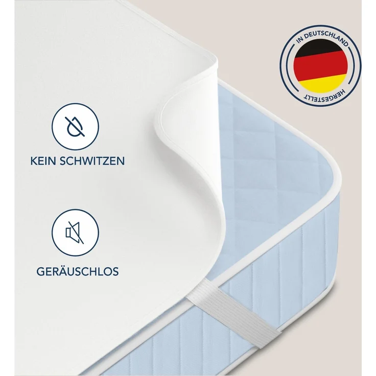 Dreamzie - Molton Matratzenschoner 100x200 cm 100% Baumwolle 300 GSM - mit 4 Eckgummis – Bild 5