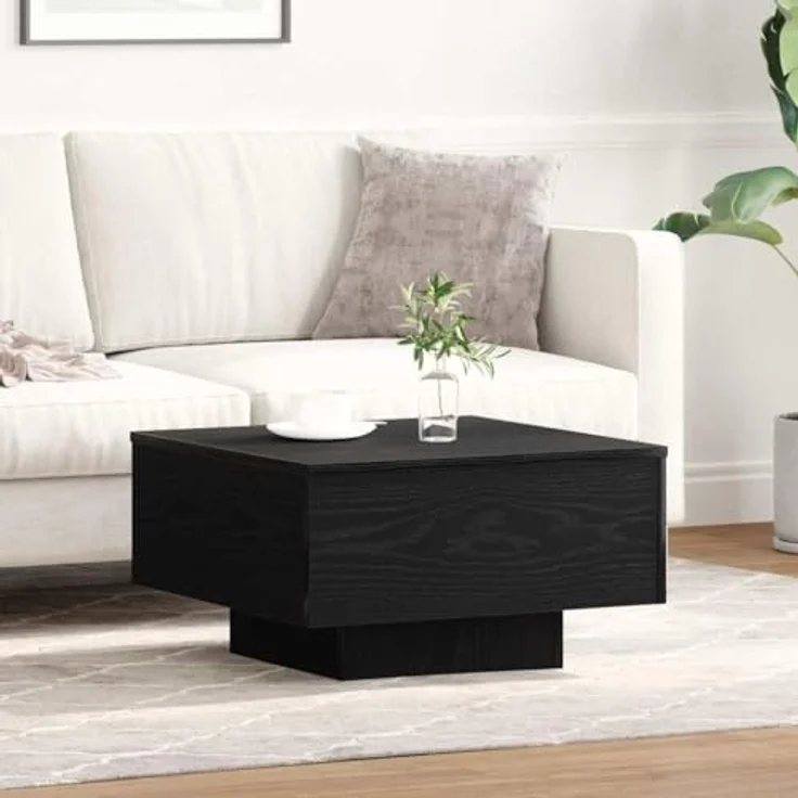 vidaXL Couchtisch Schwarz Eichen-Optik 55 x 55 x 31 cm 862993 – Bild 3