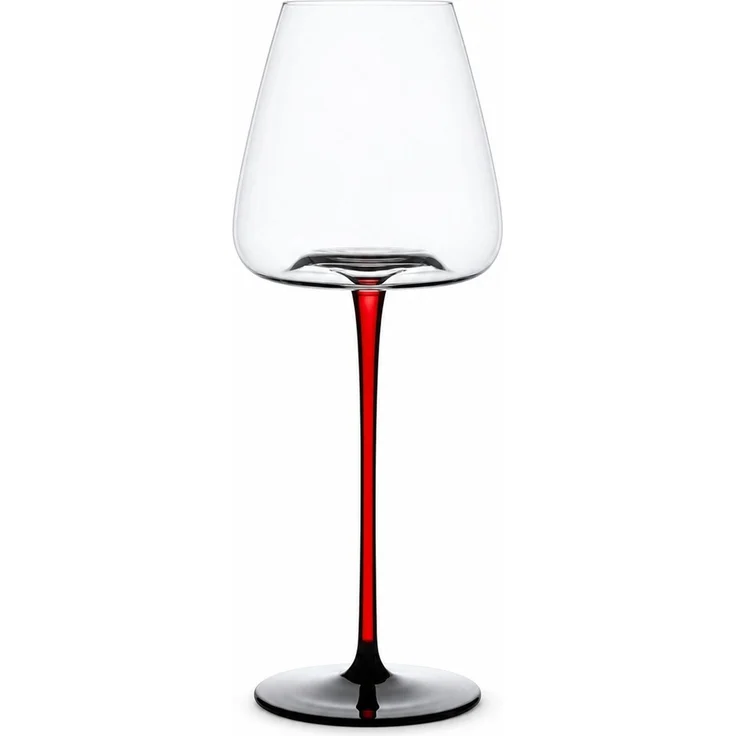 2er Set Bordeaux-Rotweingläser 590 ml mit rotem Stiel und schwarzem Fuß, 28 x 10 x 8,5 cm – Bild 1