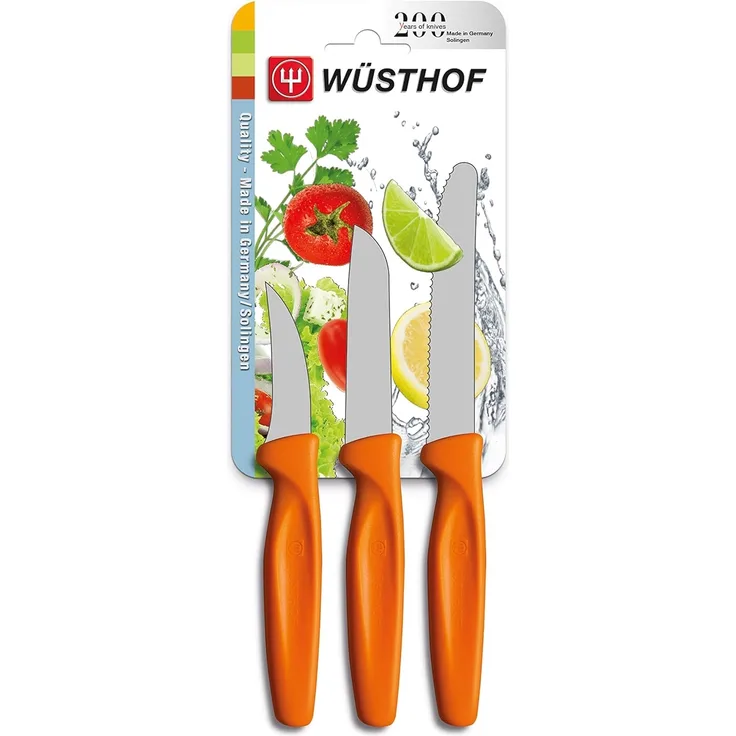 WÜSTHOF Messerset Messer, Stahl, orange, 26. 5 x 10 x 7 cm, 3-Einheiten