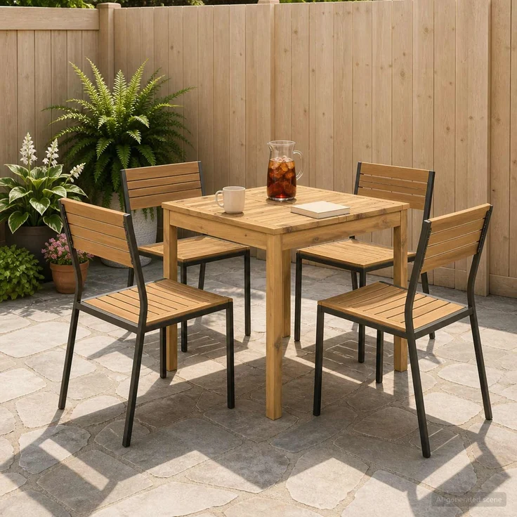 vidaXL Gartentisch LAREN Weiß gewaschen 70 x 68,5 x 75 cm 901710 – Bild 1
