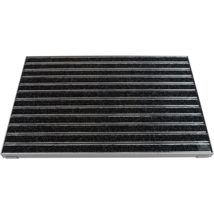 Emco Fußmatte Eingangsmatte DIPLOMAT + Rahmen Aluminium, Rips Anthrazit, rechteckig, Höhe: 25 mm, Größe: 600x400 mm, für Innen- und überdachten Außenbereich – Bild 2