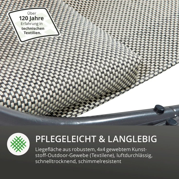 Leco 'DAS ORIGINAL' Doppel-Sonnenliege, mit verstellbarem Dach und Rollen, natur, 110 x 200 x 200 cm – Bild 7