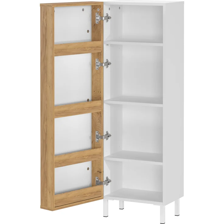 Germania Mediumschrank 5001-513 GW-Topeka, in Weiß/Eiche, Tür rechts/links montierbar, 39 x 120 x 35 cm (BxHxT) – Bild 3