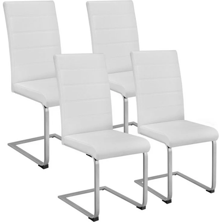 tectake Esszimmerstuhl Set Schwingstuhl (4er Set, 4 St), gepolstert mit Kunstlederbezug – Bild 4