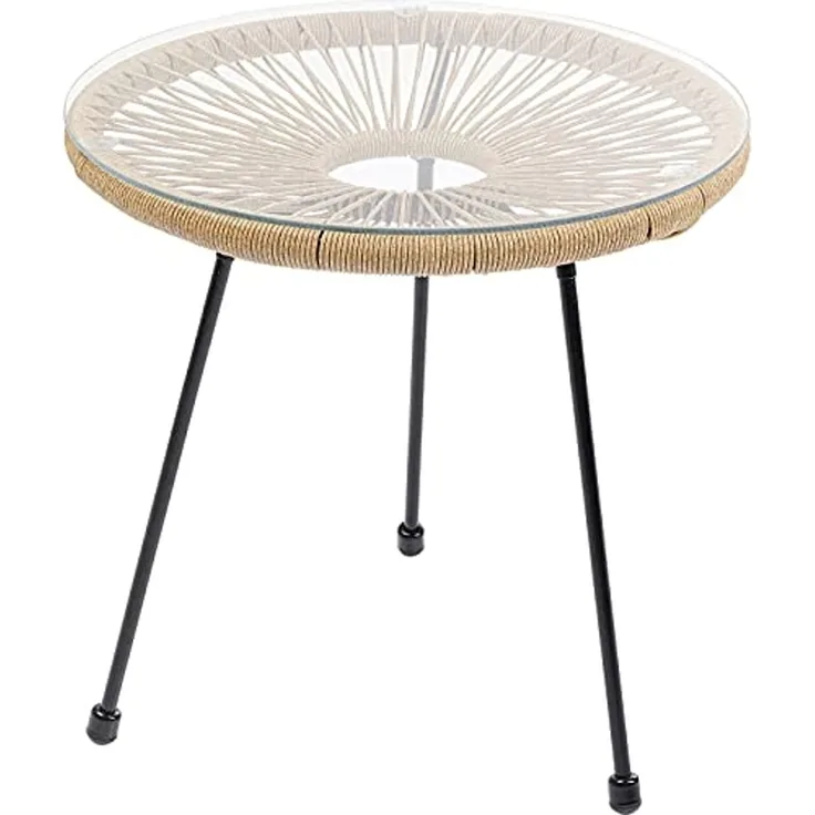 Kare Design Beistelltisch Acapulco Natur Beistelltische, 50 x 50 x 50 cm