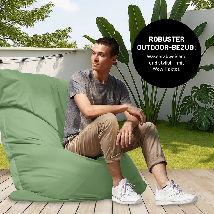 Lumaland Sitzsack Classic XXL All-in-One Set | Riesen Sitzsack XXL mit Cord & Outdoor Bezug für drinnen & draußen | Sofa Sessel mit im Innensack sicher verpackter EPS-Füllung – Hüllen Easy wechselbar – Bild 6