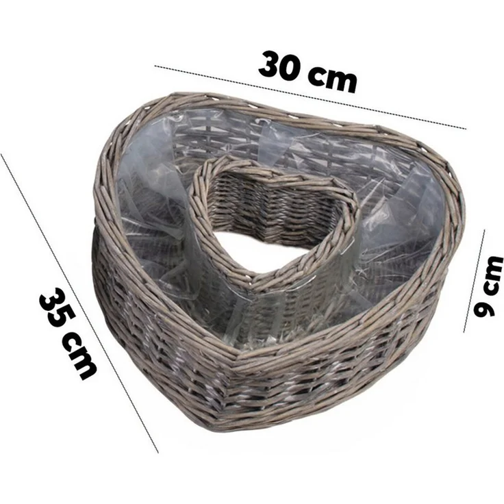 matches21 HOME & HOBBY Blumentopf Herz Pflanz-Schalen für außen runde Pflanzherzen grau 45, 55 cm (1 St), Blumen-Körbe als Pflanz-Körbe, Blumen-Schalen und Grabschmuck – Bild 2