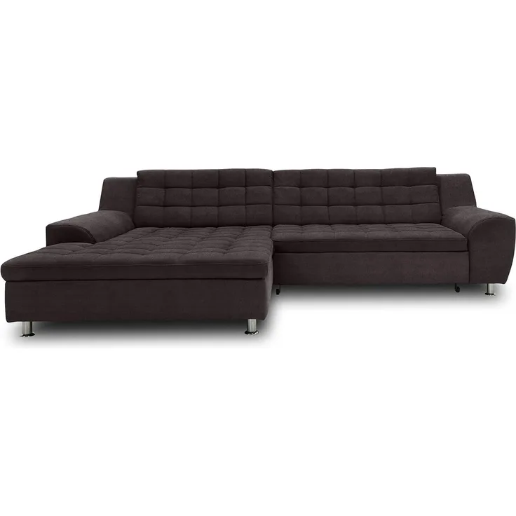 DOMO Collection Merida Ecksofa, Sofa in L-Form, Eckcouch, Polstergarnitur in espresso