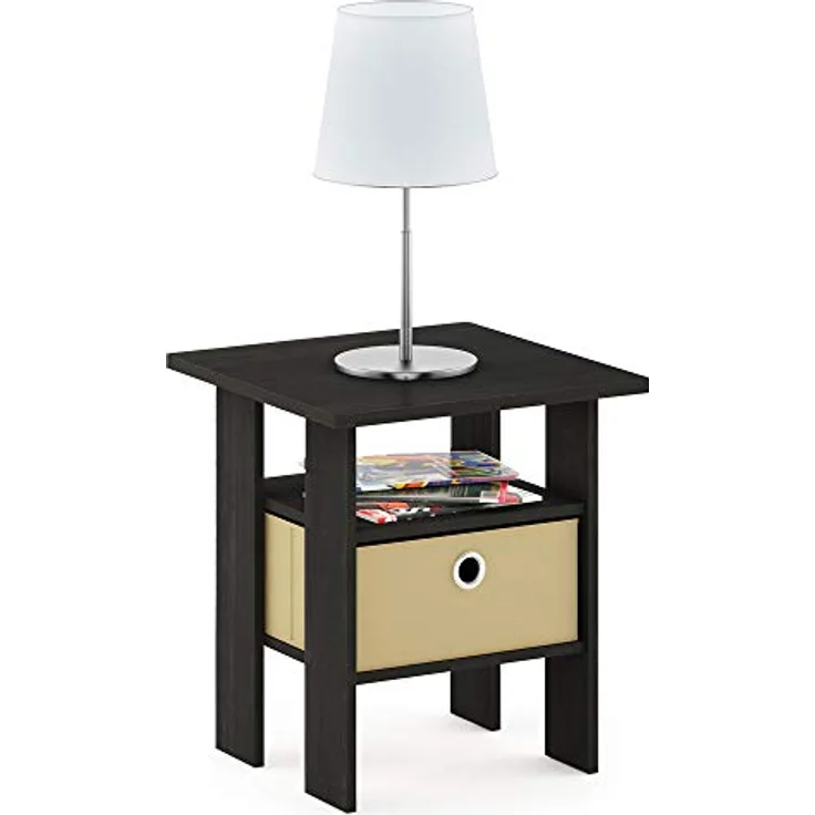 Furinno Andrey Beistelltisch Nachttisch mit Schublade, Espresso/Braun – Bild 9