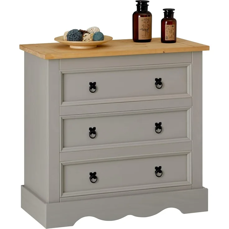 IDIMEX Kommode TEQUILA, Sideboard TEQUILA Schrank Kiefer massiv, 3 Schubladen, Buffetschrank G