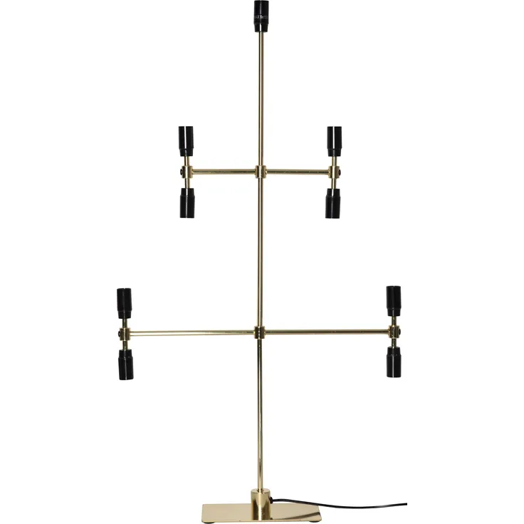 Moderner Kerzenleuchter ,Twice', 5-armig, 9-flammig, E14 Fassungen, Netzbetrieb, Messing, H 91cm